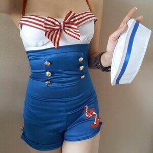 Leg Avenue Women's 2 Piece High Seas Honey Sailor Costume Xtra Small